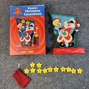 Vtg Looney Tunes Wood Christmas Countdown Advent Calendar Sylvester Tweety 2001